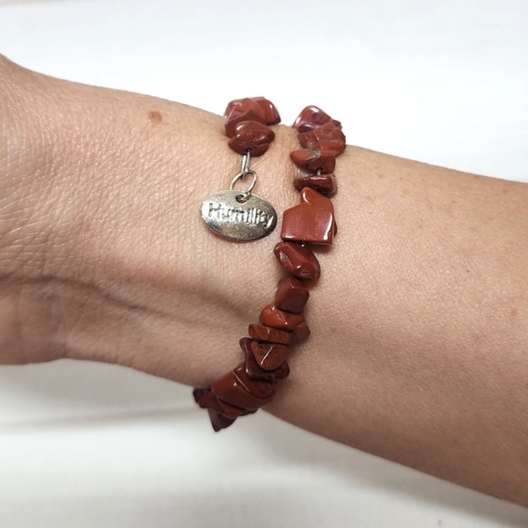 Red Jasper Chip Bead Coil Wrap Bracelet – Handmade – New - Picture 2 of 4